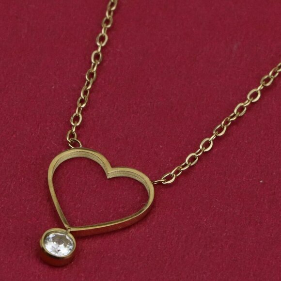 Delicate Yellow Heart Pendant Necklace with Adjustable Chain, XPNL0364 - Picture 1 of 13
